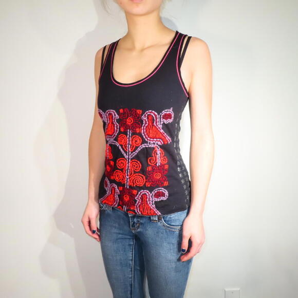 Custo Barcelona Women's Black and Orange Vests-tanks-cami - Picture 2 of 5